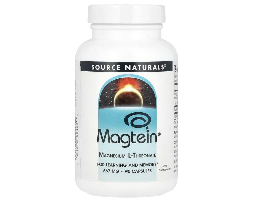Магній L-Треонат Source Naturals (Magtein) 667 мг, 90 капсул Магній L-Треонат Source Naturals (Magtein) 667 мг, 90 капсул