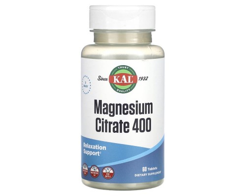 Цитрат магнію KAL (Magnesium Citrate) 400 мг 60 таблеток Цитрат магнію KAL (Magnesium Citrate) 400 мг 60 таблеток