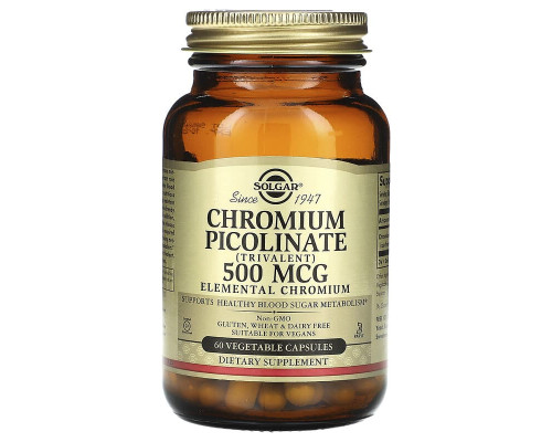 Хром пиколинат Solgar (Chromium Picolinate) 500 мкг 60 капсул