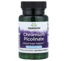 Хром піколінат Swanson (Chromium Picolinate) 200 мкг 100 вегетаріанських капсул