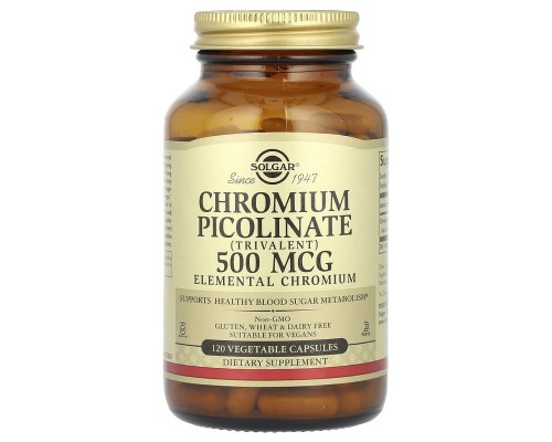 Хром пиколинат Solgar (Chromium Picolinate) 500 мкг 120 вегетарианских капсул