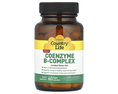 Комплекс коэнзимов группы B Country Life 60 вегетарианских капсул