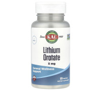 Літій оротат (Lithium Orotate) KAL 5 мг, 120 вегетаріанських капсул