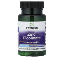 Цинк Пиколинат Swanson (Zinc Picolinate) 22 мг 60 капсул
