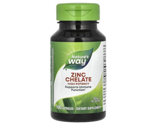 Хелат Цинку Nature's Way (Zinc Chelate) 30 мг, 100 капсул Хелат Цинку Nature's Way (Zinc Chelate) 30 мг, 100 капсул
