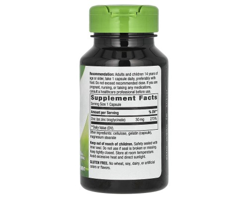 Хелат Цинку Nature's Way (Zinc Chelate) 30 мг, 100 капсул Хелат Цинку Nature's Way (Zinc Chelate) 30 мг, 100 капсул
