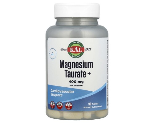 Таурат магнію + KAL "Magnesium Taurate Plus" 400 мг, 90 таблеток Таурат магнію + KAL "Magnesium Taurate Plus" 400 мг, 90 таблеток
