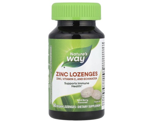 Цинк Вітамін С та Ехінацея Nature's Way 60 таблеток зі смаком лісових ягід