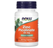 Піколінат цинку Now Foods (Zinc Picolinate) 50 мг 60 рослинних капсул