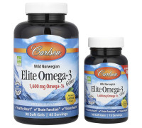 Еліт Омега-3 кислоти з норвезької риби дикого вилову Carlson (Elite Omega-3) 1600 мг, 120 капсул