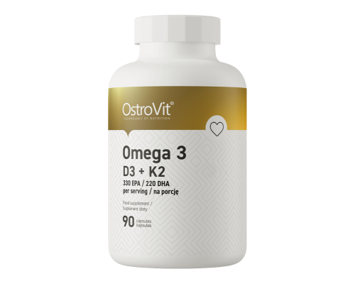Омега-3 Д3 + K2 OstroVit (Omega-3 D3+K2) 90 капсул