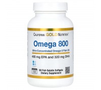 Омега-800 ультраконцентрированный рыбий жир с омега-3 California Gold Nutrition 1000 мг 90 капсул