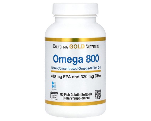 Омега-800 ультраконцентрований риб’ячий жир з омега-3 California Gold Nutrition 1000 мг 90 капсул Омега-800 ультраконцентрований риб’ячий жир з омега-3 California Gold Nutrition 1000 мг 90 капсул