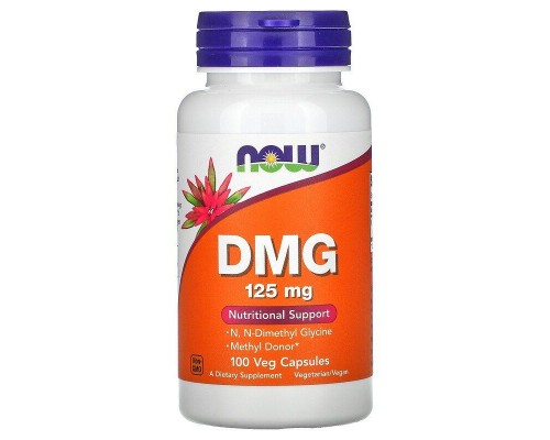 ДМГ Диметилгліцин Now Foods (DMG) 125 мг 100 рослинних капсул ДМГ Диметилгліцин Now Foods (DMG) 125 мг 100 рослинних капсул