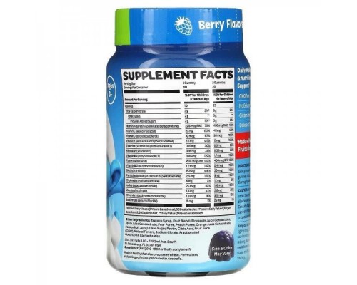 Мультивітаміни для дітей The Smurfs Kids Gummy Multi-Vitamin Ages 3+ 60 Gummies (Berry) Жевательные таблетки Мультивітаміни для дітей The Smurfs Kids Gummy Multi-Vitamin Ages 3+ 60 Gummies (Berry) Жевательные таблетки
