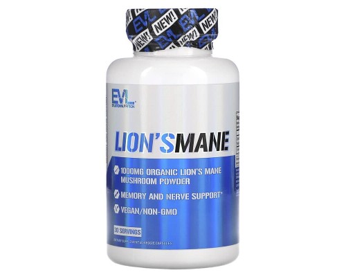 Їжовик гребінчастий EVL (Lion`s Mane) 1000 мкг, 60 рослинних капсул Їжовик гребінчастий EVL (Lion`s Mane) 1000 мкг, 60 рослинних капсул