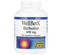 Берберін WellBetX, Natural Factors, 500 мг, 120 вегетаріанських капсул