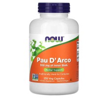 Пау Дарко Кора мурашиного дерева Now Foods (Pau D'Arco) 500 мг 250 капсул