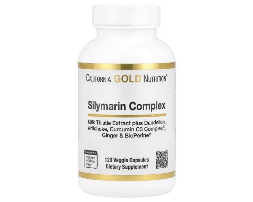 Силімариновий комплекс California Gold Nutrition 120 вегетаріанських капсул Силімариновий комплекс California Gold Nutrition 120 вегетаріанських капсул
