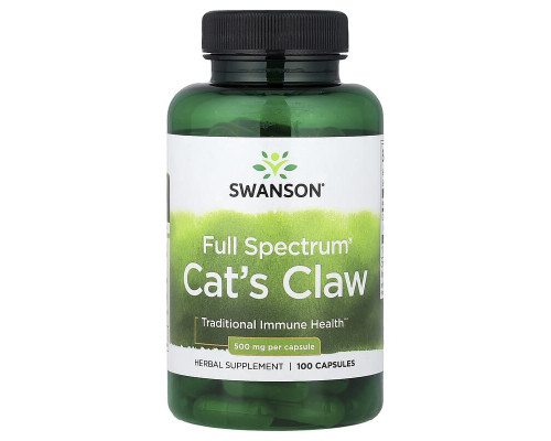 Котячий кіготь Swanson (Cat`s Claw) 500 мг 100 капсул