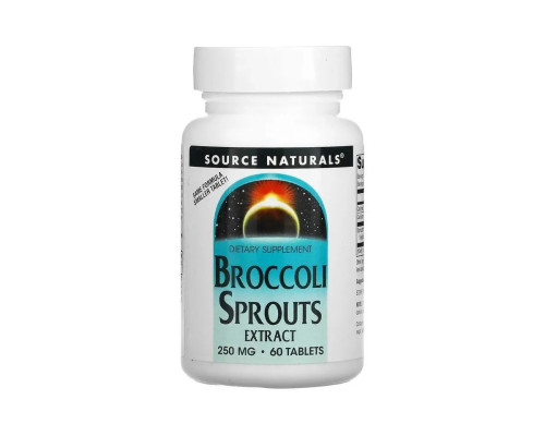 Source Naturals, экстракт ростков брокколи, 250 мг, 60 таблеток (SNS-01104)