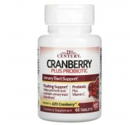 Журавлина с пробіотиками, Cranberry with Probiotic, 21st Century, 60 таблеток