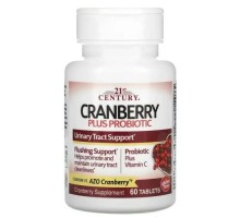 Журавлина с пробіотиками, Cranberry with Probiotic, 21st Century, 60 таблеток