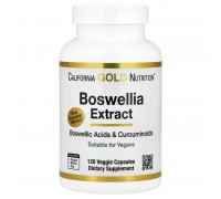 Экстракт Босвелии и Экстракт Куркумы California Gold Nutrition 120 вегетарианских капсул