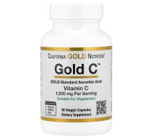Вітамін С класу USP California Gold Nutrition (Gold C) 1000 мг, 60 вегетаріанських капсул