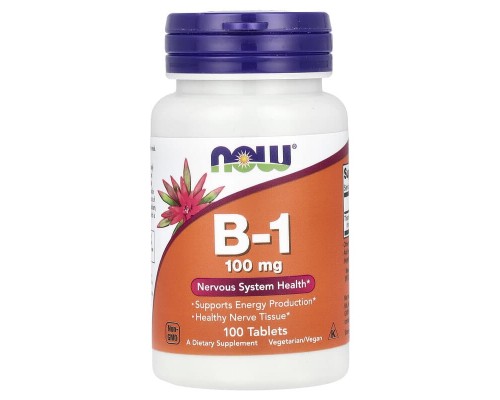 Вітамін В-1 Now Foods (B-1) 100 мг, 100 таблеток Вітамін В-1 Now Foods (B-1) 100 мг, 100 таблеток