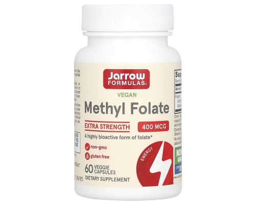 Метилфолат посиленої дії (Methyl Folate) Jarrow Formulas 400 мкг, 60 вегетаріанських капсул Метилфолат посиленої дії (Methyl Folate) Jarrow Formulas 400 мкг, 60 вегетаріанських капсул