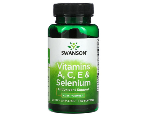 Swanson, витамины А, С, Е и селен, 60 капсул
