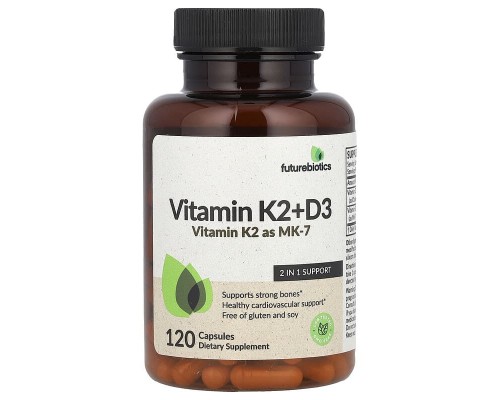 Вітамін К2+Д3 Futurebiotics (Vitamin K2+D3) 120 капсул Вітамін К2+Д3 Futurebiotics (Vitamin K2+D3) 120 капсул