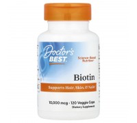 Біотин 10,000 мкг Doctor's Best (Biotin) 120 капсул