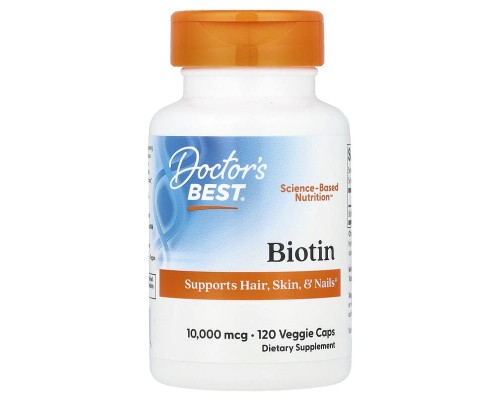 Біотин 10,000 мкг Doctor's Best (Biotin) 120 капсул Біотин 10,000 мкг Doctor's Best (Biotin) 120 капсул