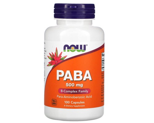 ПАБК (Вітамін В10) NOW Foods (PABA) 500 мг, 100 капсул ПАБК (Вітамін В10) NOW Foods (PABA) 500 мг, 100 капсул