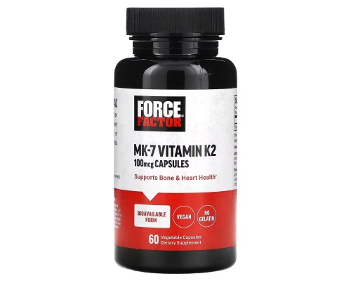 Витамин К2 (MK-7) Force Factor 100 мкг, 60 капсул Витамин К2 (MK-7) Force Factor 100 мкг, 60 капсул