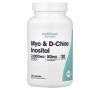 Мио- и D-хироинозитол Nutricost 2000 мг 120 капсул 
