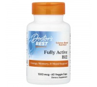 Активний вітамін В12 Doctor's Best (Fully Active B12) 1500 мкг 60 рослинних капсул