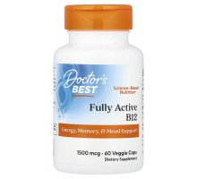 Активний вітамін В12 Doctor's Best (Fully Active B12) 1500 мкг 60 рослинних капсул