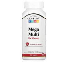 Мультивітаміни та Мультимінерали для жінок «Mega Multi» 21st Century 90 таблеток