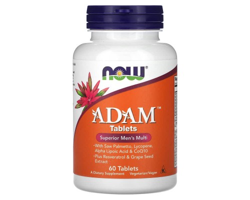 Мультивітаміни для чоловіків покращенні, ADAM Now Foods, 60 таблеток Мультивітаміни для чоловіків покращенні, ADAM Now Foods, 60 таблеток