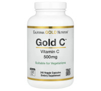 Витамин С 500 мг California Gold Nutrition (Gold C) 240 вегетарианских капсул