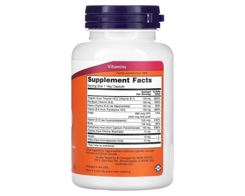 Вітамін B-100 Now Foods, 100 капсул Вітамін B-100 Now Foods, 100 капсул