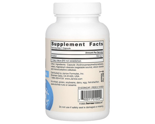 Инозитол веганский Inositol Jarrow Formulas 750 мг, 100 веганских капсулы