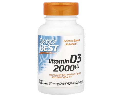 Вітамін Д3 Doctor's Best (Vitamin D3) 50 мкг (2000 МЕ), 180 капсул Вітамін Д3 Doctor's Best (Vitamin D3) 50 мкг (2000 МЕ), 180 капсул