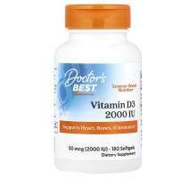 Вітамін Д3 Doctor's Best 2000 МЕ, 180 капсул