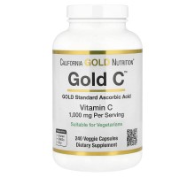 Вітамін С класу USP California Gold Nutrition (Gold C) 1000 мг, 240 вегетаріанських капсул