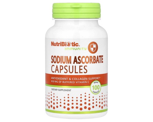 Аскорбат натрію NutriBiotic Immunity (Sodium Ascorbate) 100 веганських капсул Аскорбат натрію NutriBiotic Immunity (Sodium Ascorbate) 100 веганських капсул
