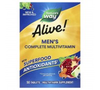 Комплекс мультивітамінів для чоловіків, підтримка енергії Alive! Nature's Way 50 таблеток